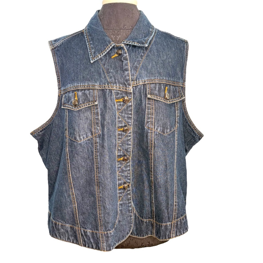 Vintage St. John's Bay Blue Denim Jean Plus Size Vest
